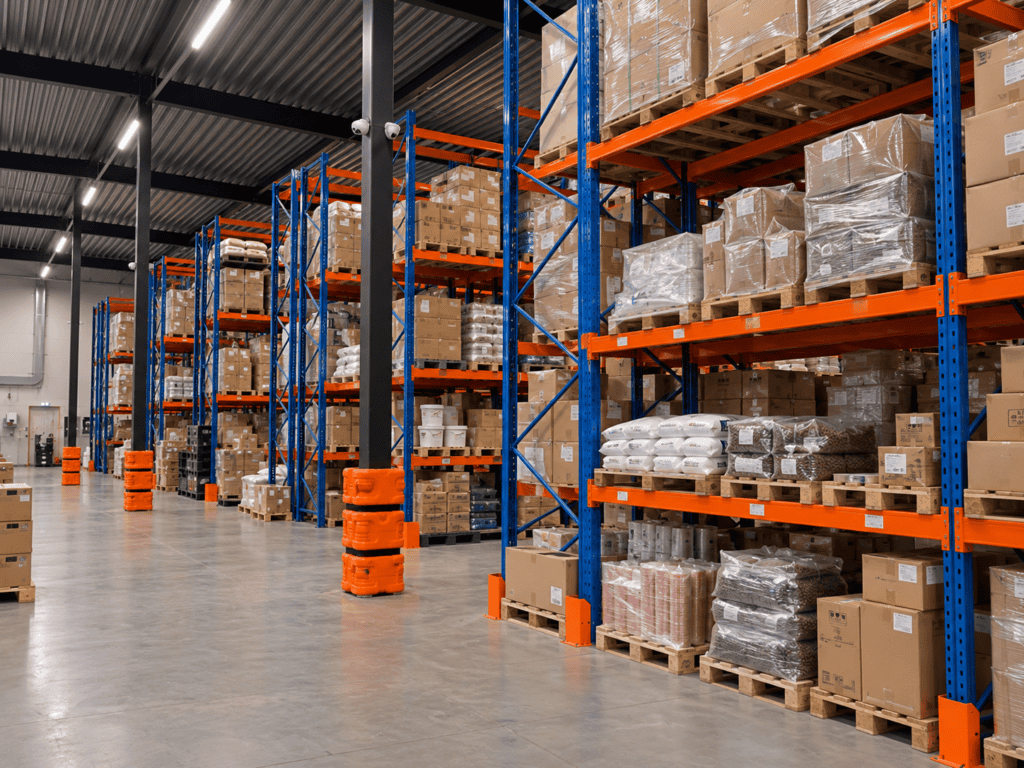 Magazijn van een handelsonderneming met voorraad